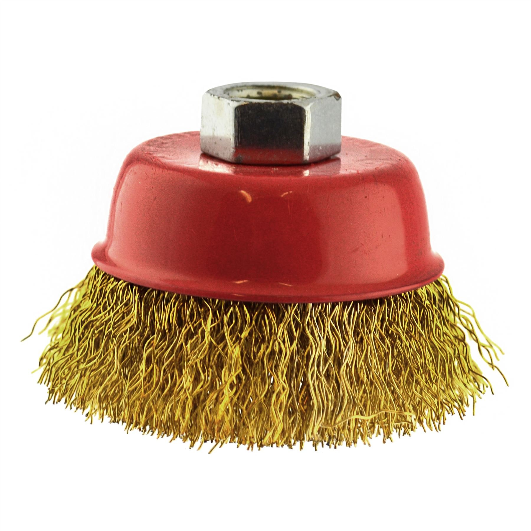 B&Q -  65mm Wire Cup Brush Wheel For Angle Grinder Crimped Brass Coated Removal