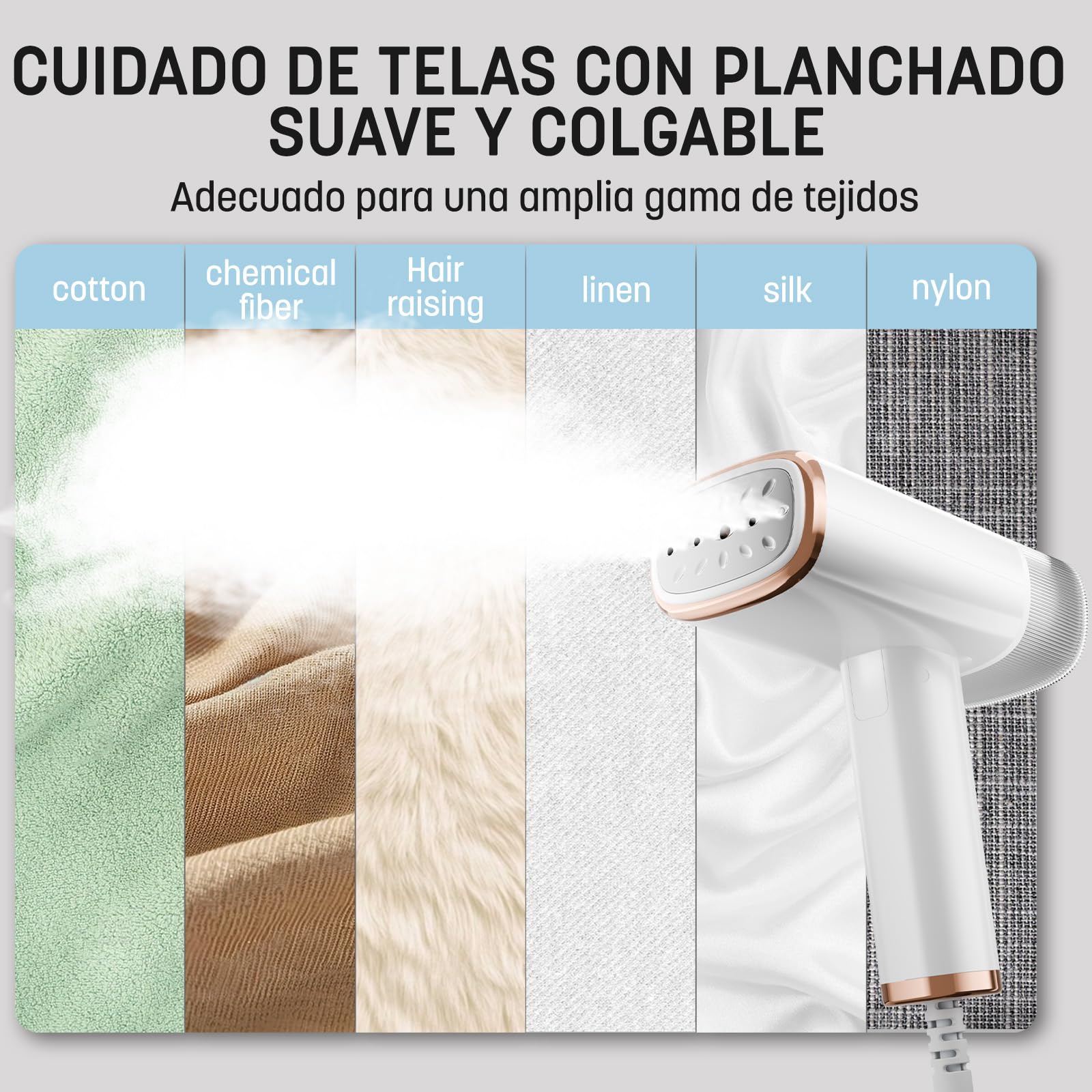 Plancha Vertical Vapor, Plancha Vapor Vertical Plegable y Portátil, Cepillo de Vapor de 1000W Vapor Rápido, Plancha para Varios Tejidos