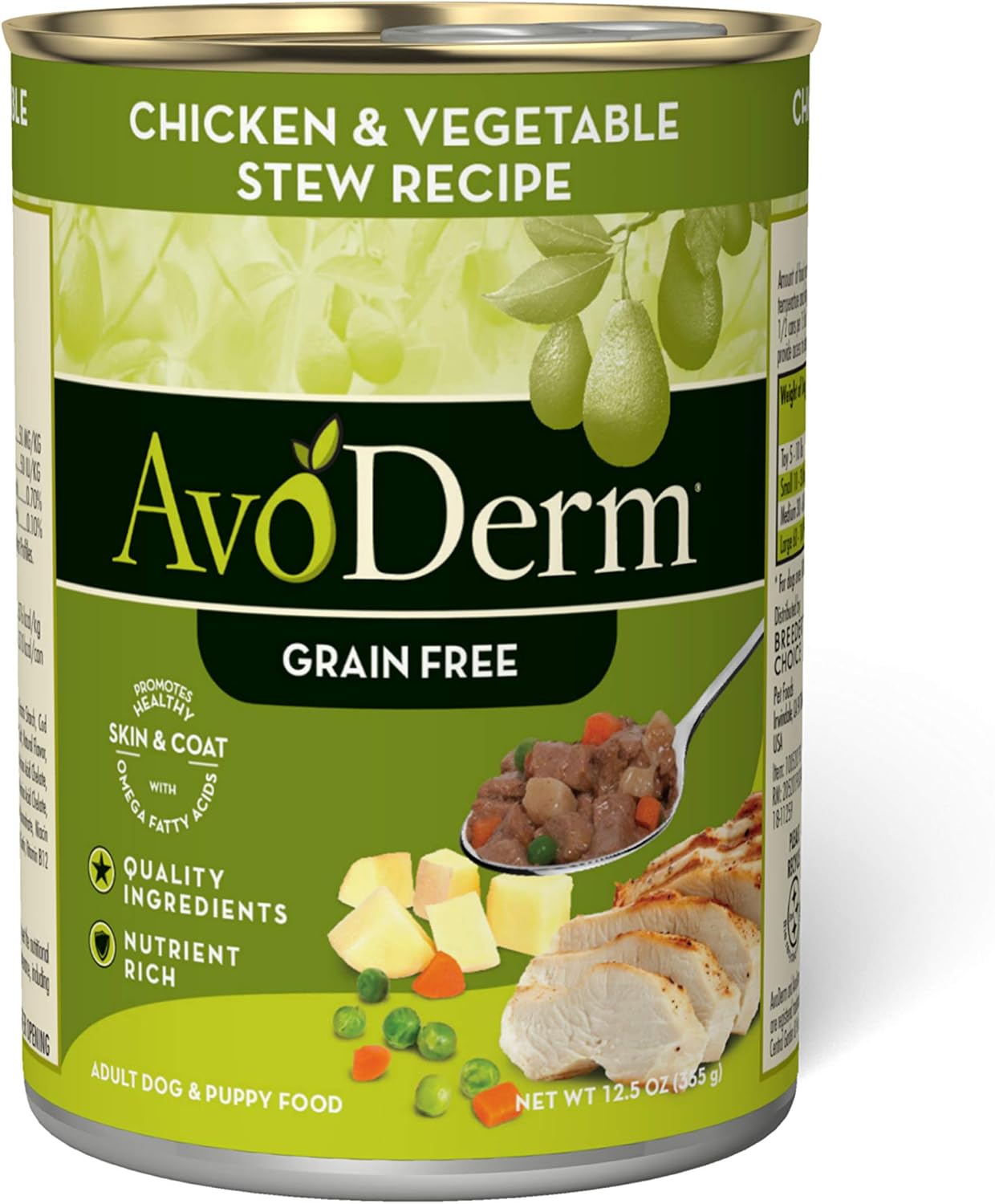AvoDerm Natural Grain Free Chicken & Vegetable Stew Recipe Wet Dog Food 12.5 oz