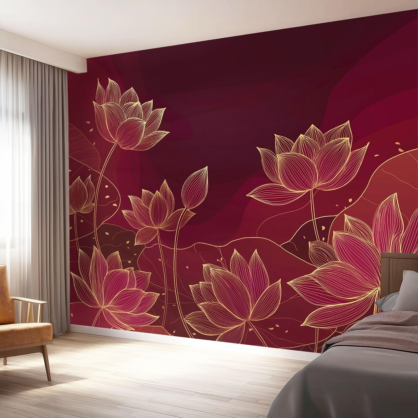 Photo murale floral lotus 250 x 175 cm pour une atmosphère zen au bureau