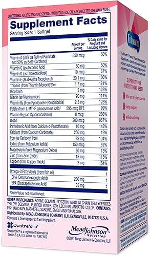 Miniatura 8 de Enfamil Enfamom Suplemento Prenatal de Vitaminas y Minerales para Mujeres con Calcio Vitamina D Vitamina C y Omega 3 DHA 90 Cápsulas Blandas