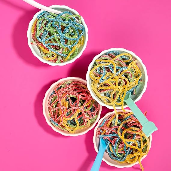 Bebeto Sour Rainbow Licorice Laces - String Licorice Laces Candy for Decorating Baked Goods, Making Knots, Fun Snacks - 2lbs Bulk Size Candy by Kervan