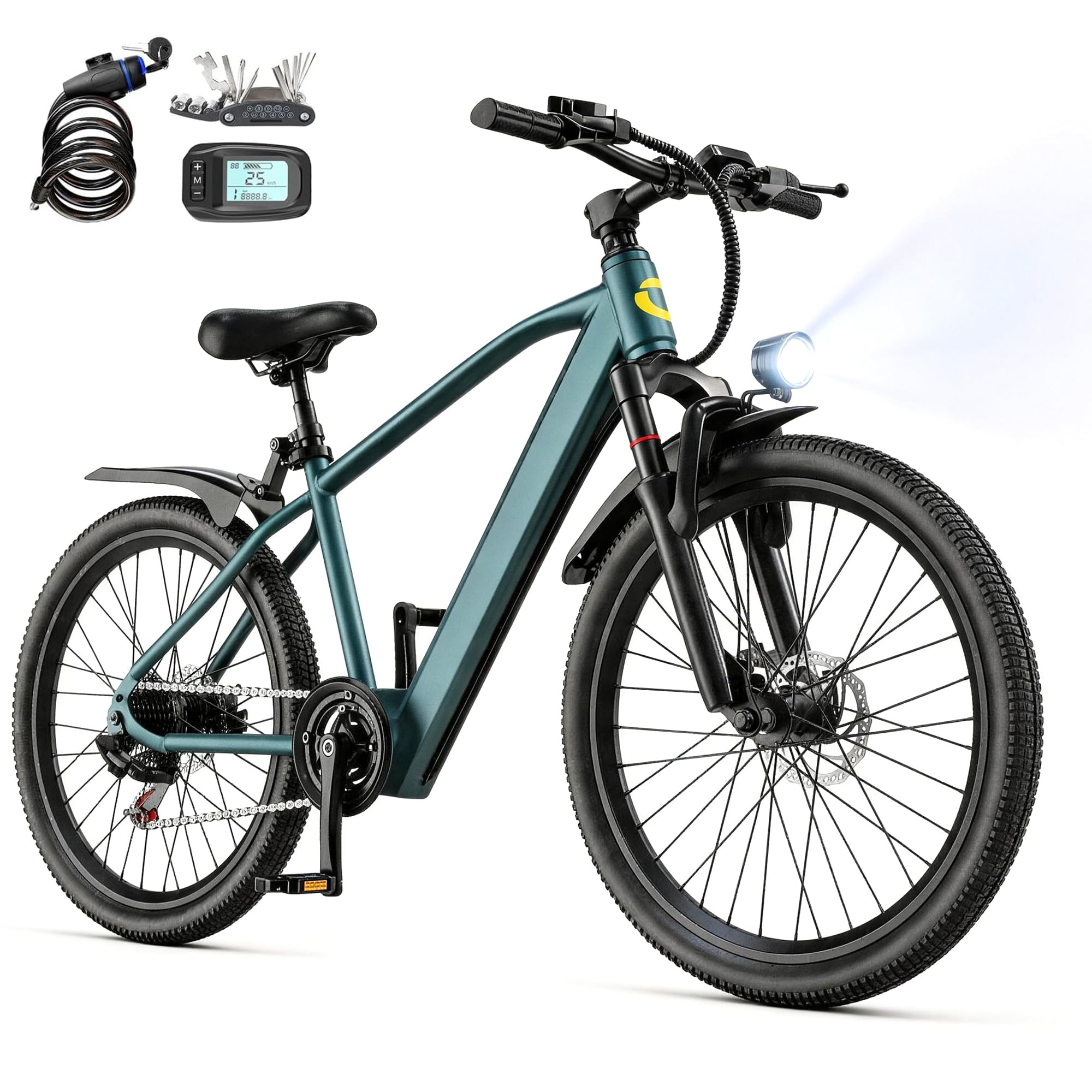Eleglide E-Bike 26 Zoll für Damen & Herren, E-Bike 26" mit 21-Gang Schaltung 250W Motor 13Ah Akku, E-Fahrrad mit LCD Display und LED-Beleuchtung, Pedelec Citybike EBike für Erwachsene
