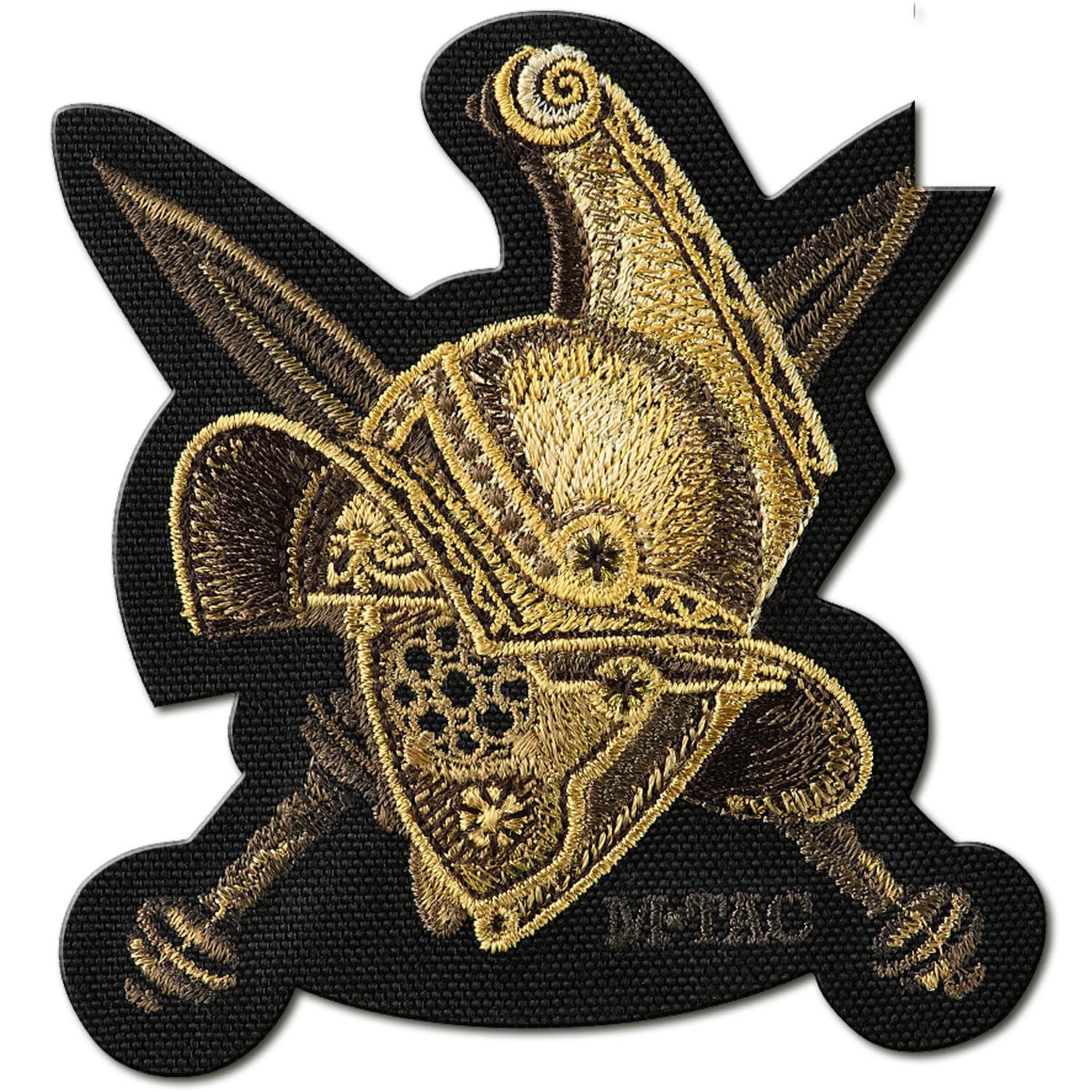 M-TacEmbroidered Patch Gladiator Helmet - Morale Badge for Tactical Military Army Gear with Hook Fastener