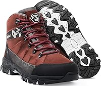 Foxelli Men's Waterproof Hiking Boots - Lightweight Breathable Suede Leather, Non-Slip Traction for Trails