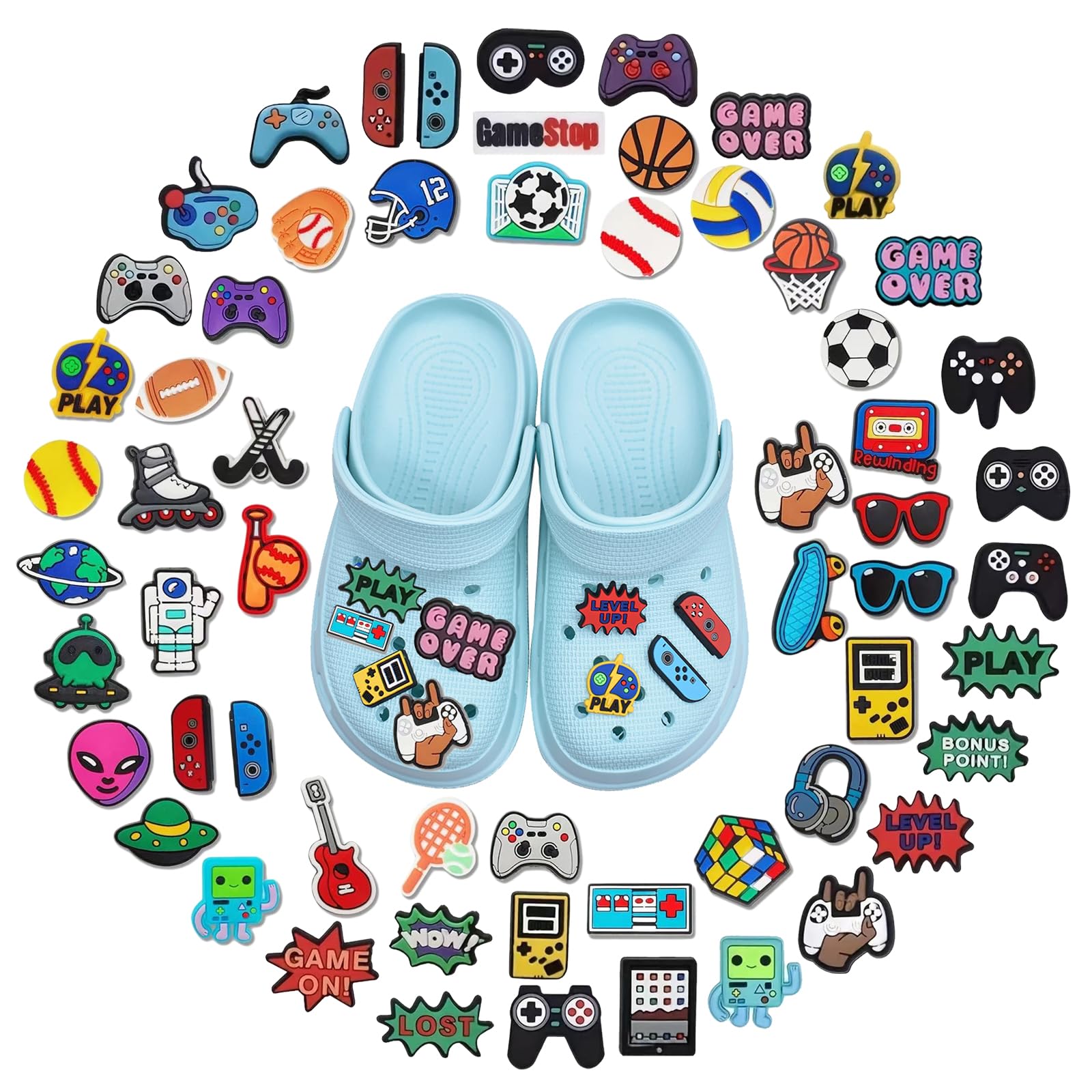 Shoe Charms, Accesorios Para Zapatos Deportivos, Pins Decorativos de Dibujos Animados, 60 Piezas