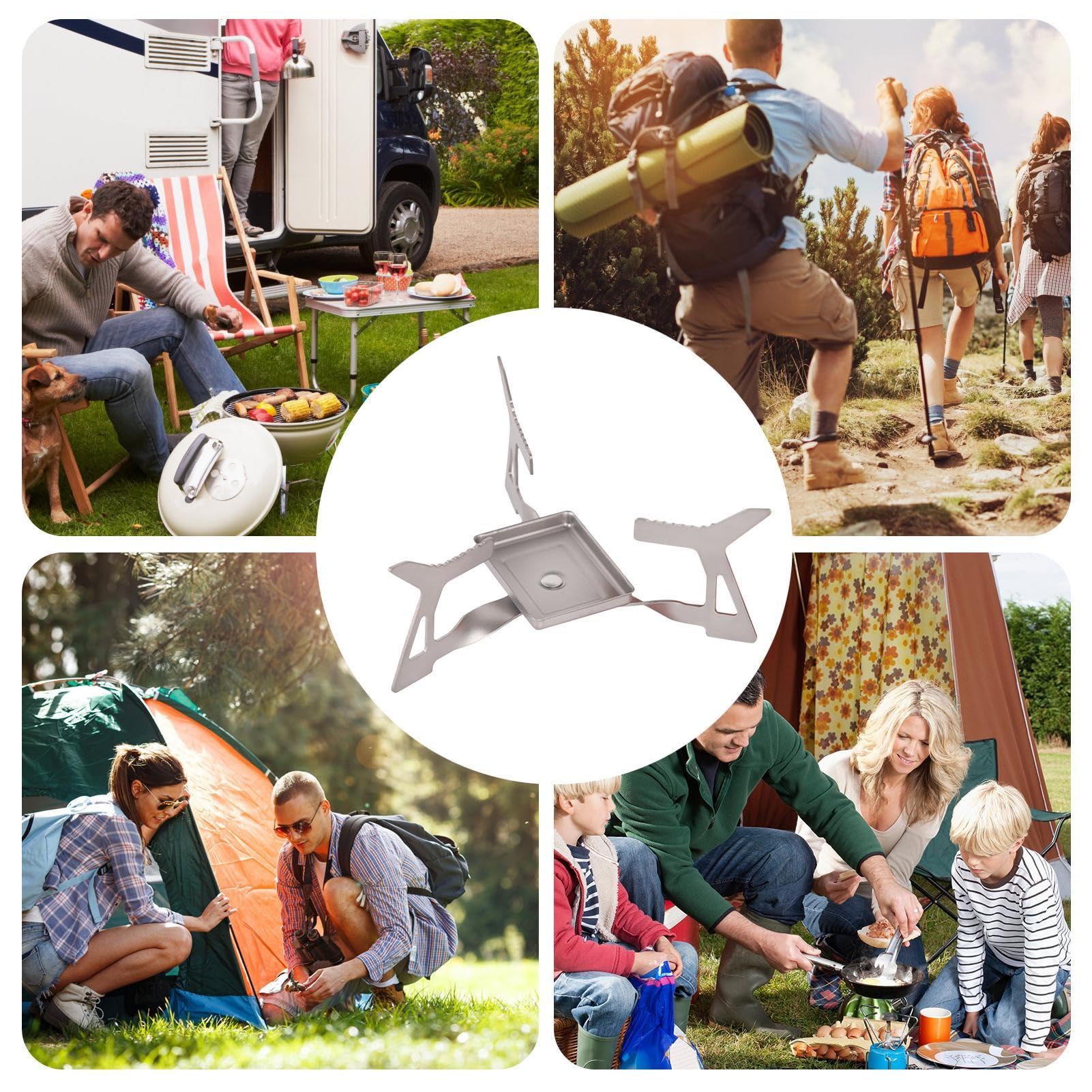 Support De Réchaud Pliable Karlak - Titane - 15x7 Cm - 63 G - Pour Camping, Randonnée, Pique-nique