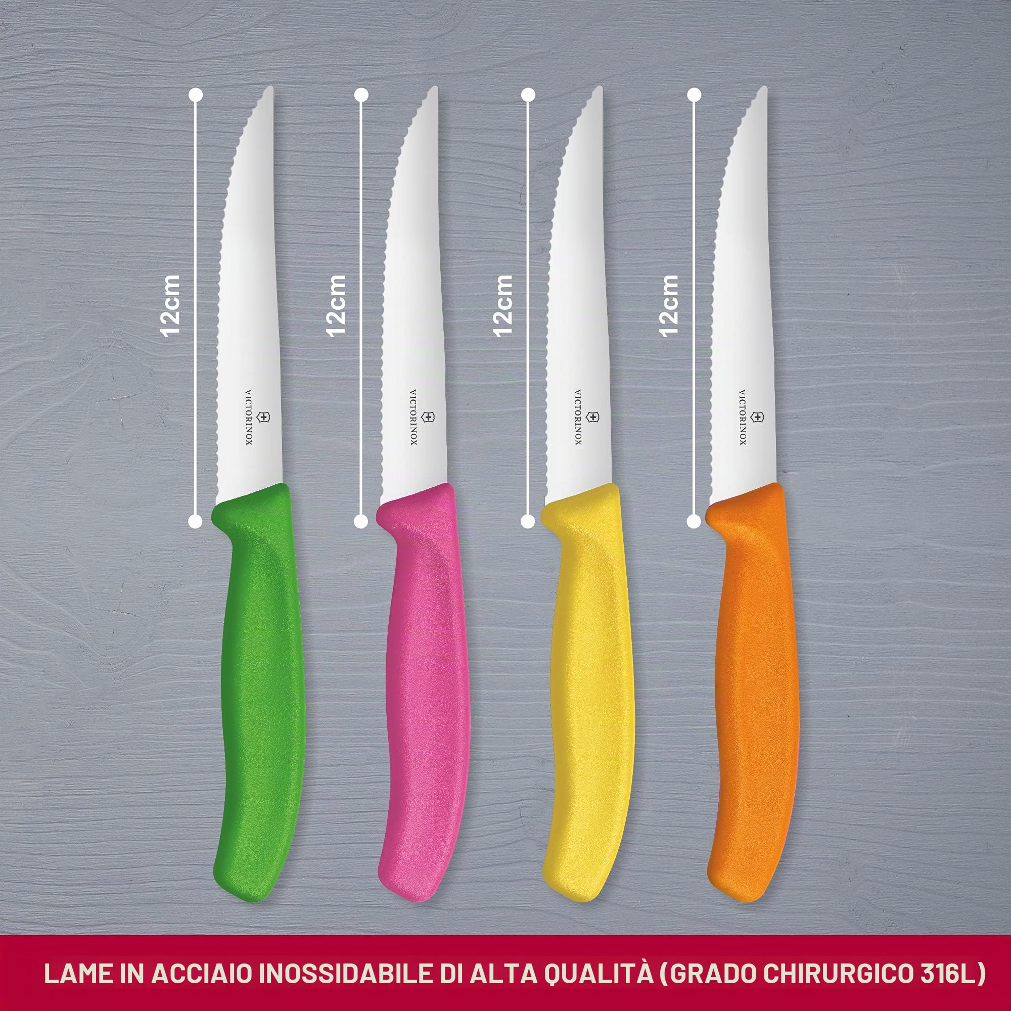 Victorinox Swiss Classic Ceppo per coltelli da bistecca e da pizza, con 4 pezzi, per conservare i coltelli