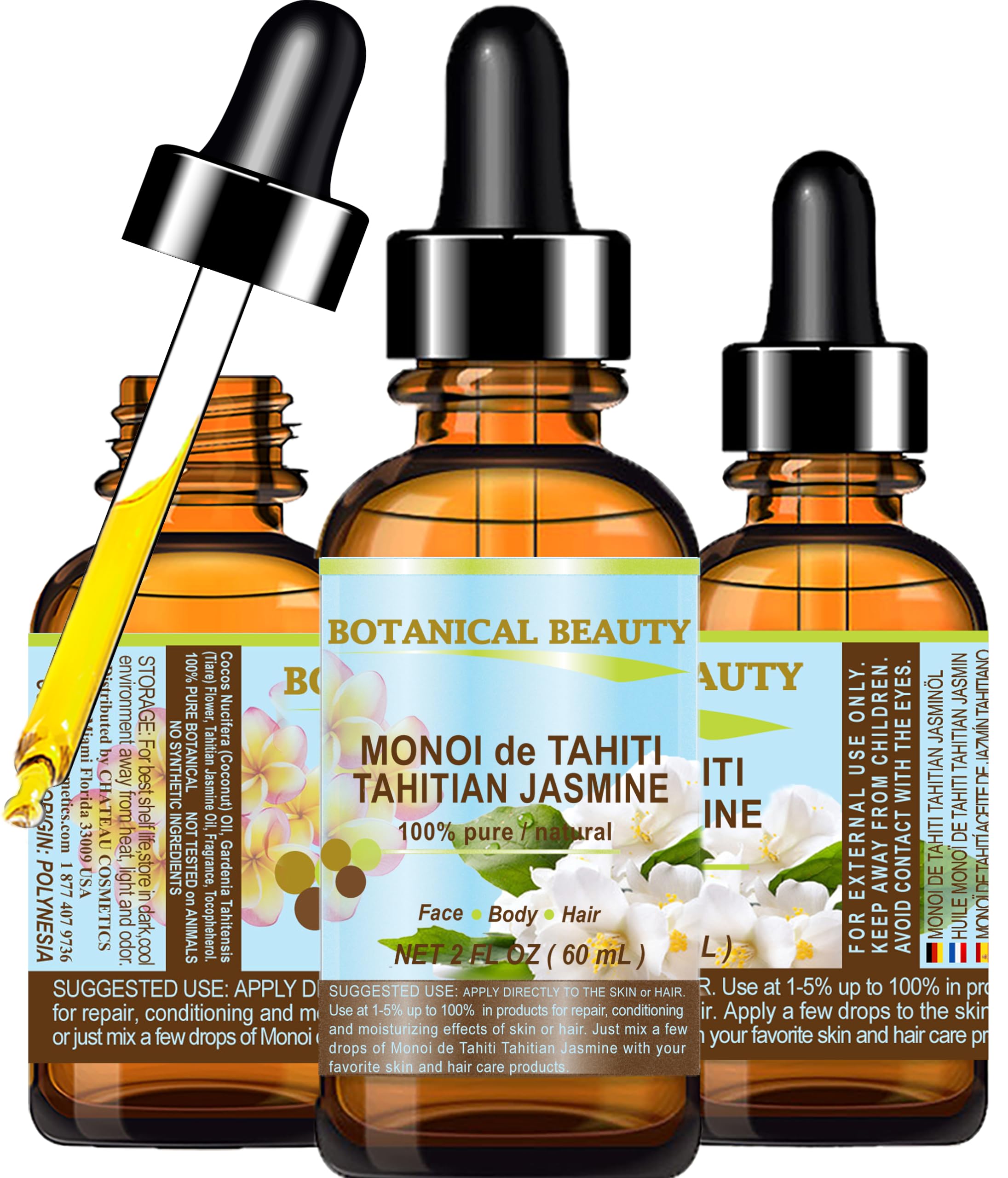 Amazon.com : Botanical Beauty MONOI de TAHITI TAHITIAN JASMINE OIL