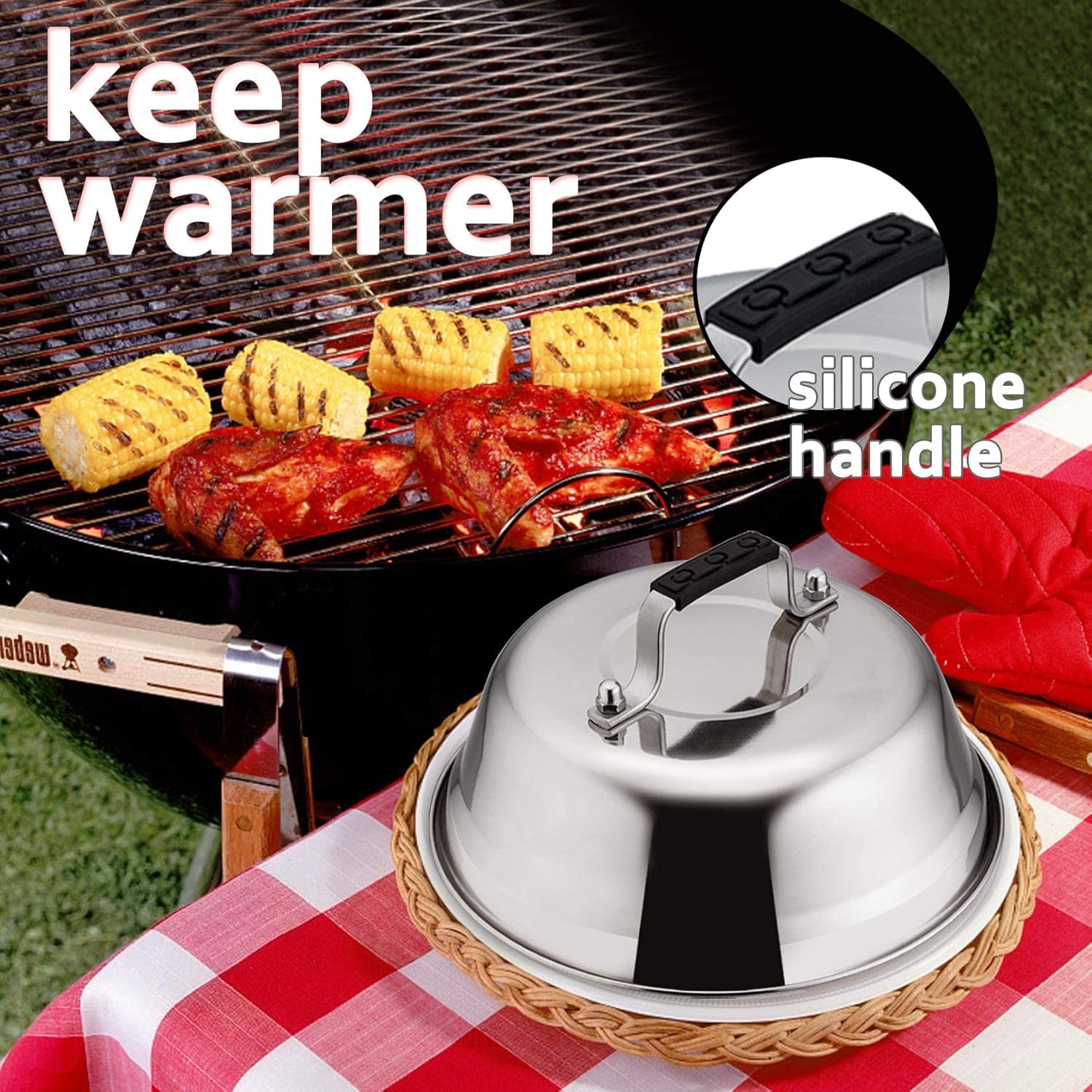 4Pack Cheese Melting Domes, Leonyo 9IN Heavy Duty Stainless Steel Basting Cover for Griddle, Durable Steaming Food Cover Teppanyaki Flat Top Griddle Grill Accessories, Dishwasher Safe