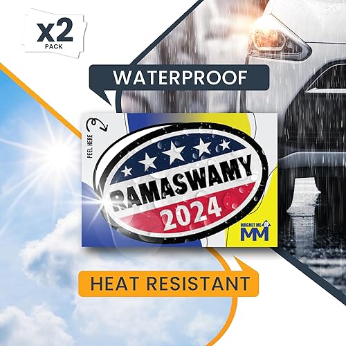 Miniatura 5 de Magnet Me Up Vivek Ramaswamy - Adhesivo adhesivo del Partido Político Republicano 2024, paquete de 2, 5.5 x 3.5 pulgadas, adherencia resistente a la