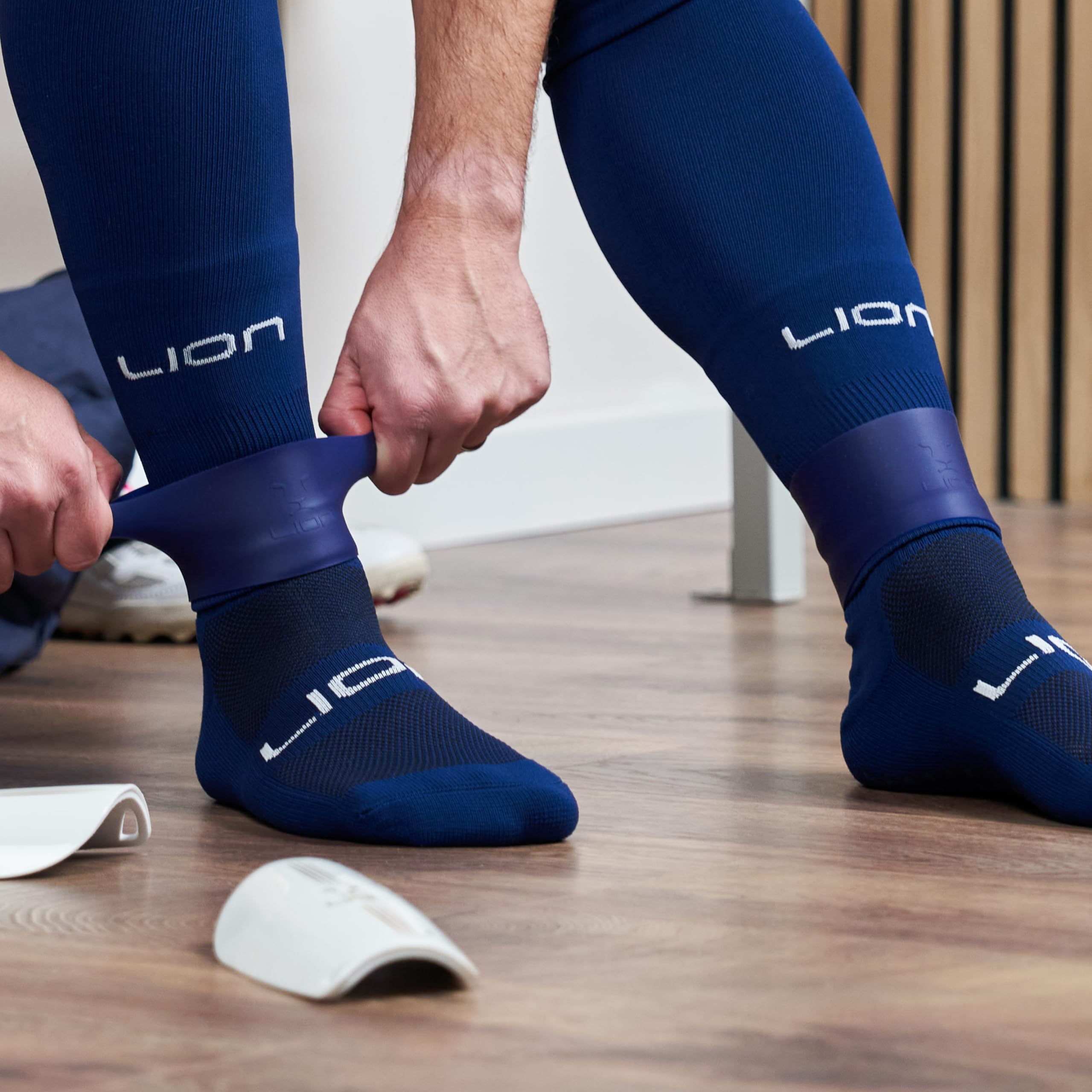 Silicone Football Leg Bands For Adults & Kids - The Tape Alternative To Hold Shin Pads In Place To Match Your Kit (Navy) - Image 4