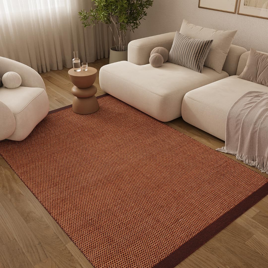 TAPISO Loni Wollteppich Beige handgewebt, Teppich Wohnzimmer Wolle, Wollwebteppich, Hand Made, pflegeleicht, für Kinderzimmer Schlafzimmer Esszimmer, Natur, Braun 200 x 300 cm