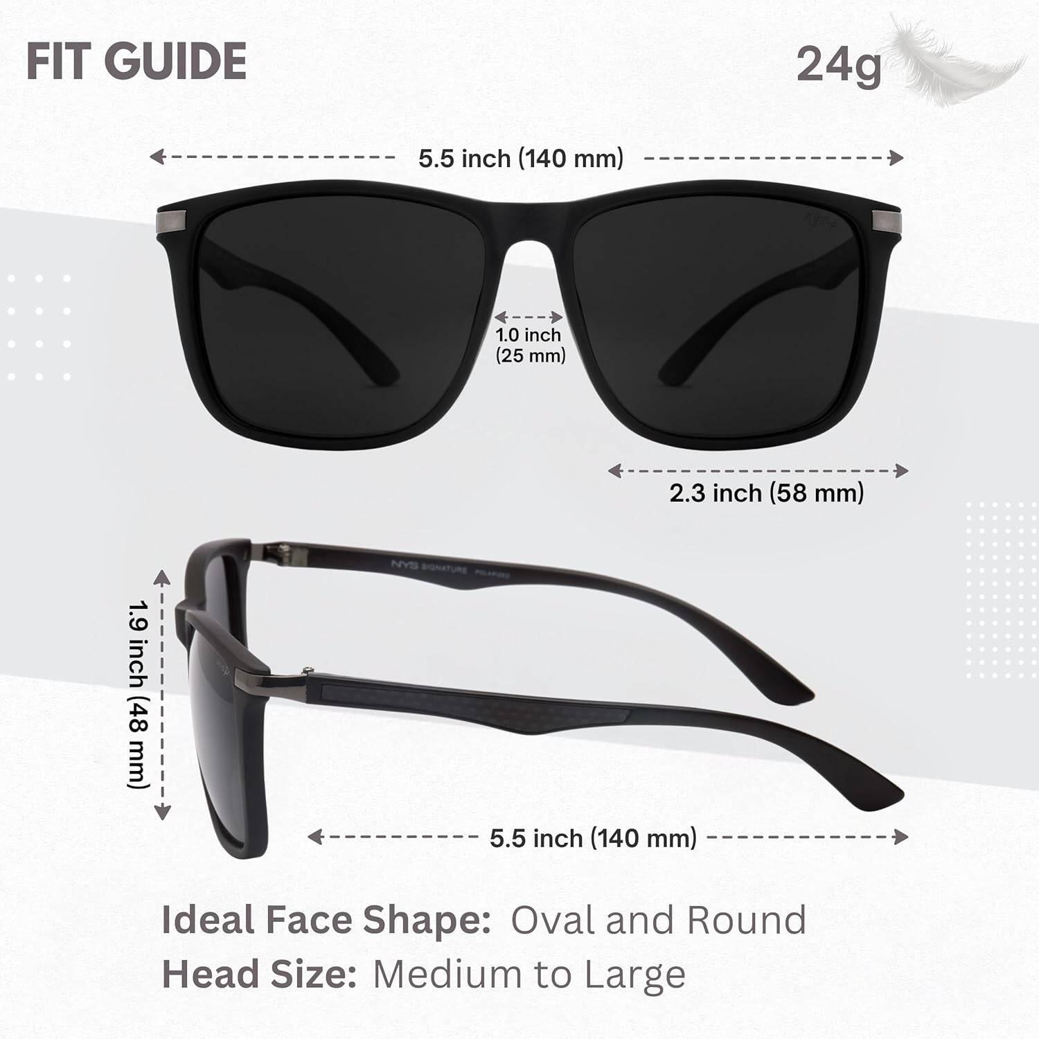 NYS Collection Polarized Sunglasses 100% UV400 Anti-Glare Scratch-Resistant Lightweight Durable Retro Style for Men Women - Image 6