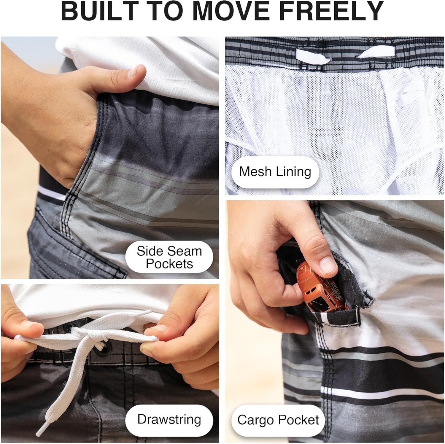 Kanu Surf Boys Avalon Quick Dry UPF 50+ Beach Swim Trunk - Image 3