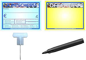 Segnaprezzi Plastificati Per Pescaria - 30 Pezzi, 8,3x11,3 Cm - Foto 2