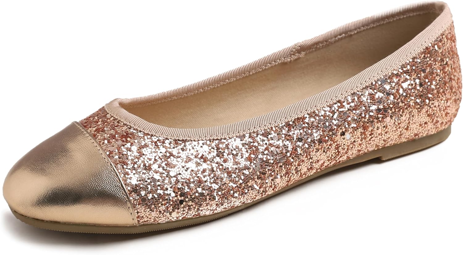Rose Gold Glitter Toe Cap