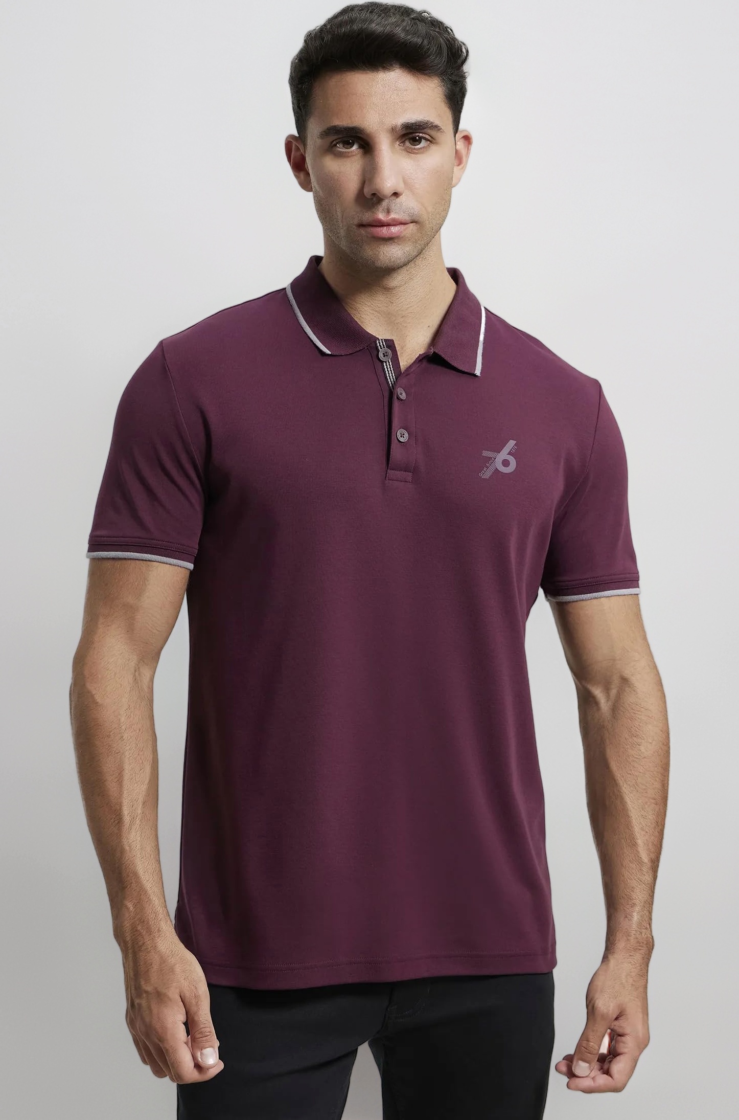 3911 Men's Super Combed Cotton Rich Regular Fit Solid Half Sleeve Polo T-Shirt (Logo Design May Vary)