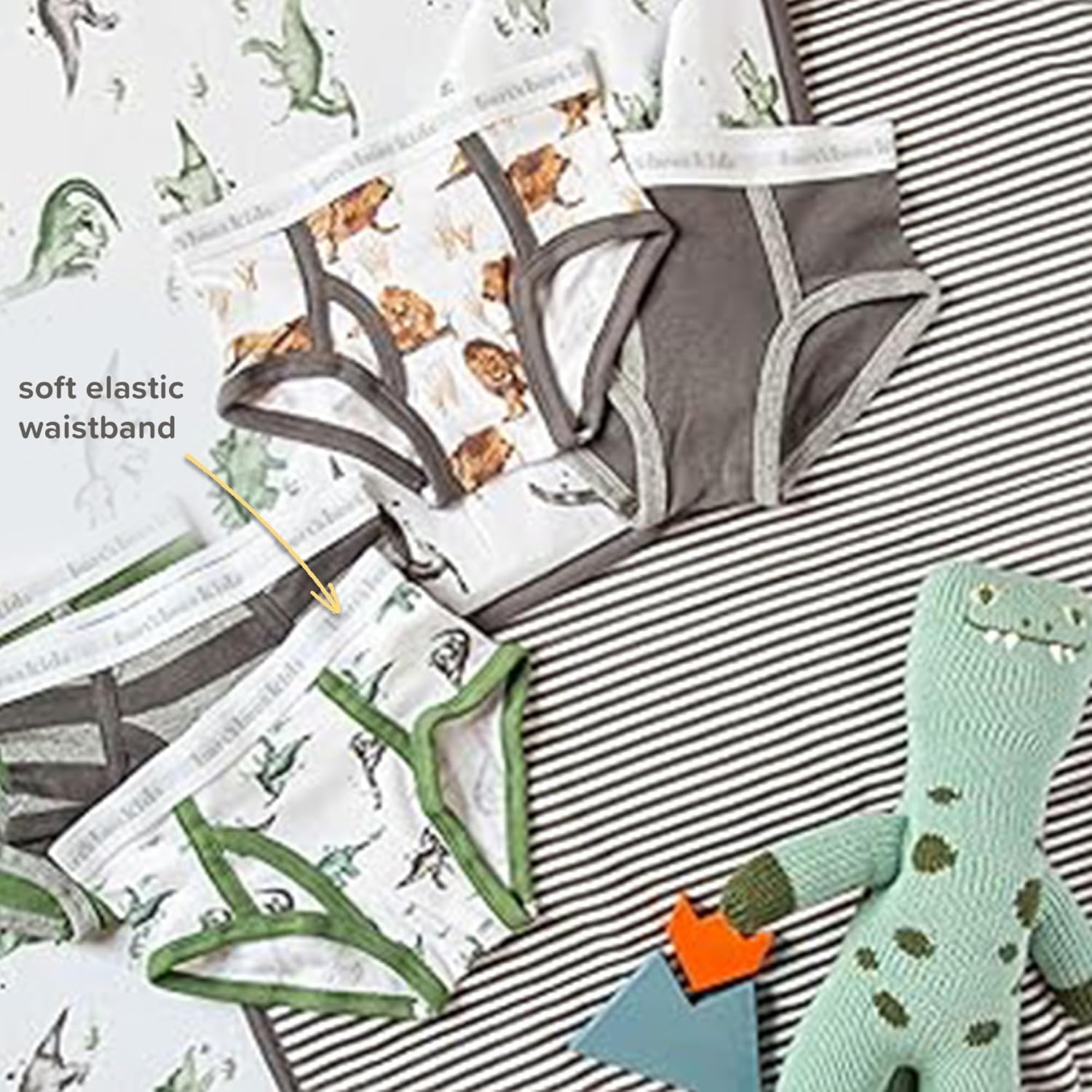 Burt's Bees Baby Boys' Underwear Set - Breathable 100% Organic Cotton Undies, Pack of 5 for Toddler 2T to 8 Years Old - Image 4