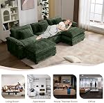 IPKIG Modular Sectional Sofa, Comfy Cloud Couch Modular Couch Sofa for Living Room, Basement, DIY Combination (Dark Green, 117" - U Shaped)