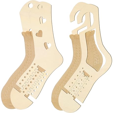 4 Pieces Adjustable Wooden Sock Blockers for Knitting, Crocheting, and Displaying