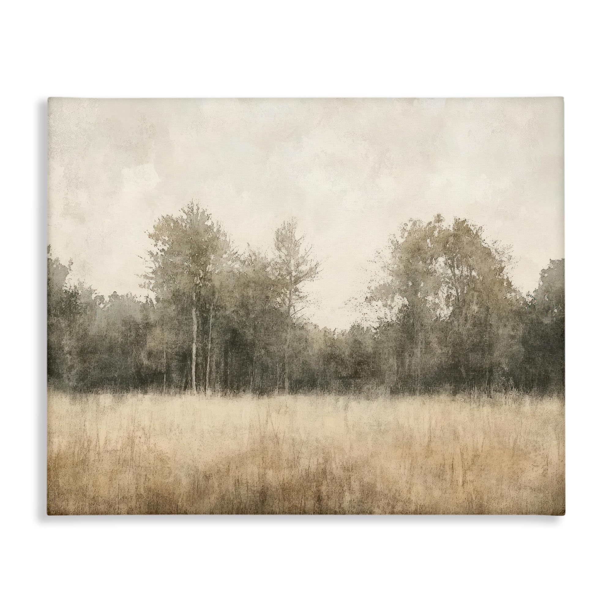 Photo 1 of 'Neutral Watercolor Woodland'| Canvas Art