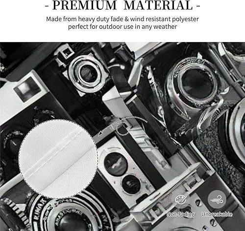 Miniatura 5 de Wurton Retro Cool Camera Collection Print Welcome House Flag Single Side Farmhouse Yard Outdoor Seasonal Flags Decor 3x5ft