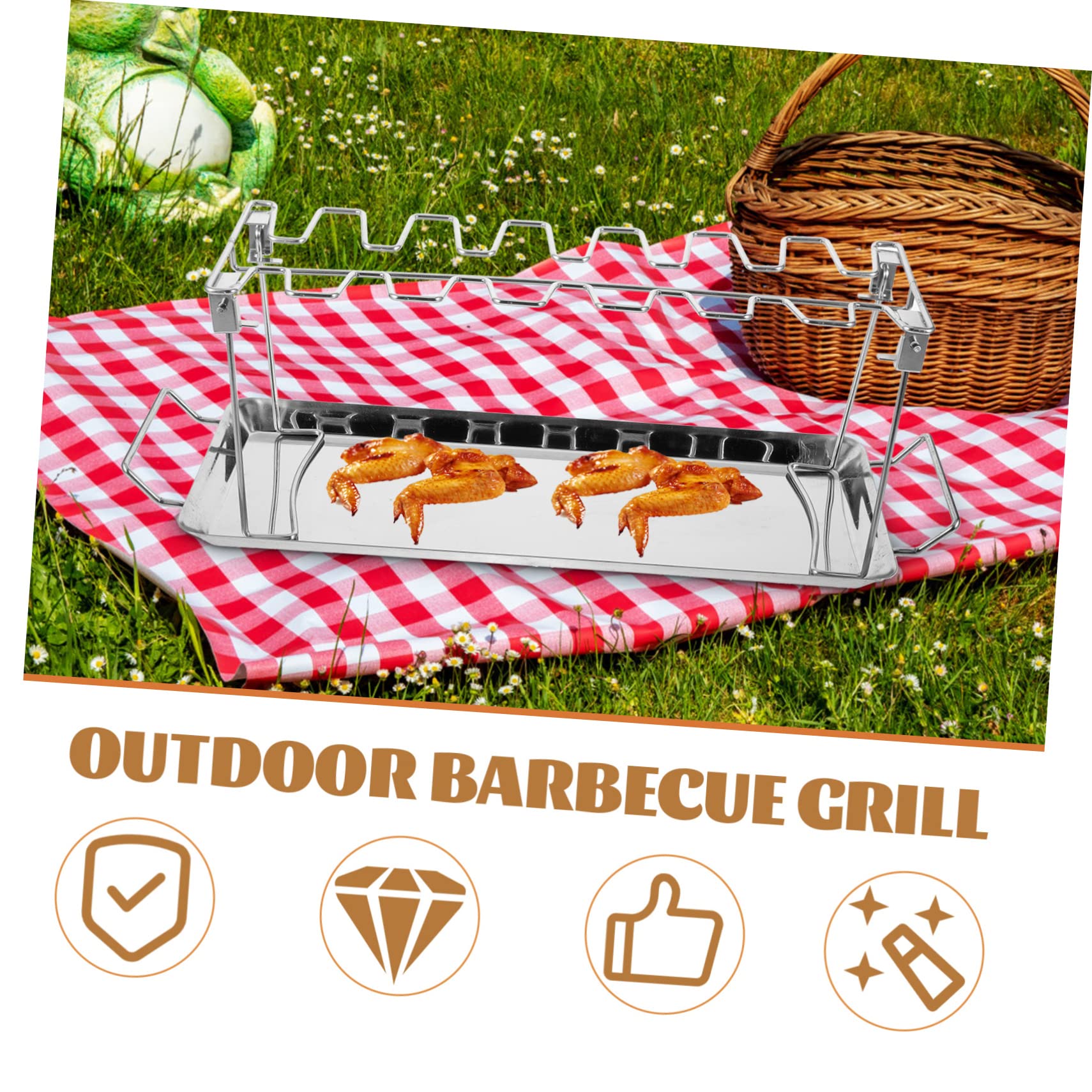 Set da 2 Forchette per Barbecue in Acciaio Inox per Grigliata | Argento, Pratico e Facile da Usare, per Garden Party e Attività di Outing