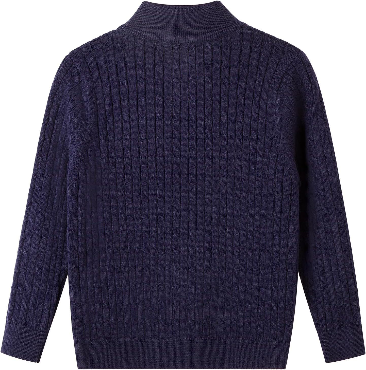 Danny D Little Boys Girls Quarter Zip Chunky Cable Sweater Round Neck Thick Needle Knit Pullover Sweaters Cable Knit Sweater - Image 3