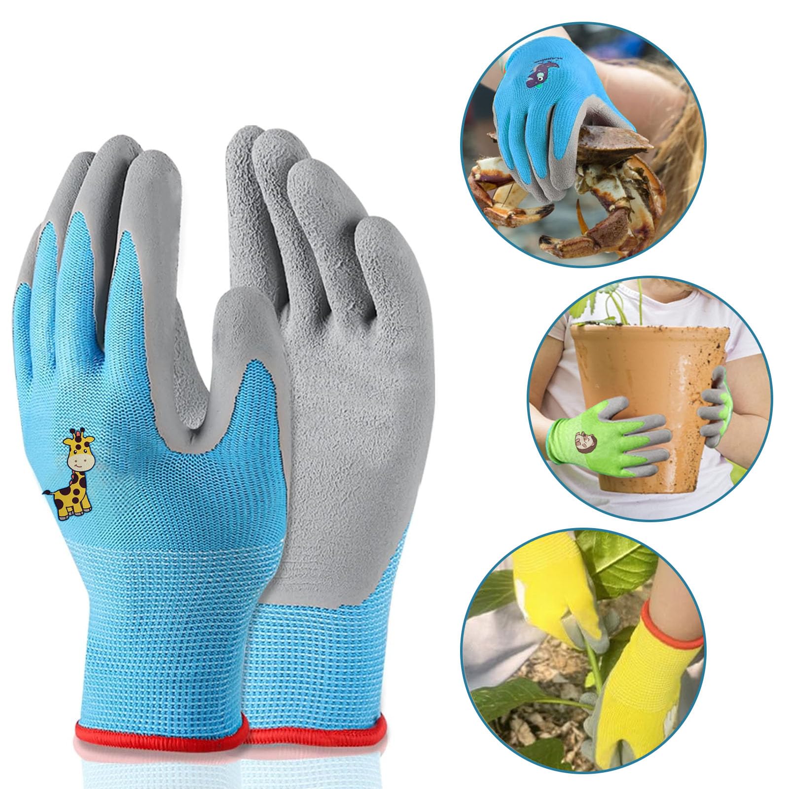 CubePlug Girls and Boys 3 works Kids Gardening Gloves for Age 4-11, Non-Slip - Image 4