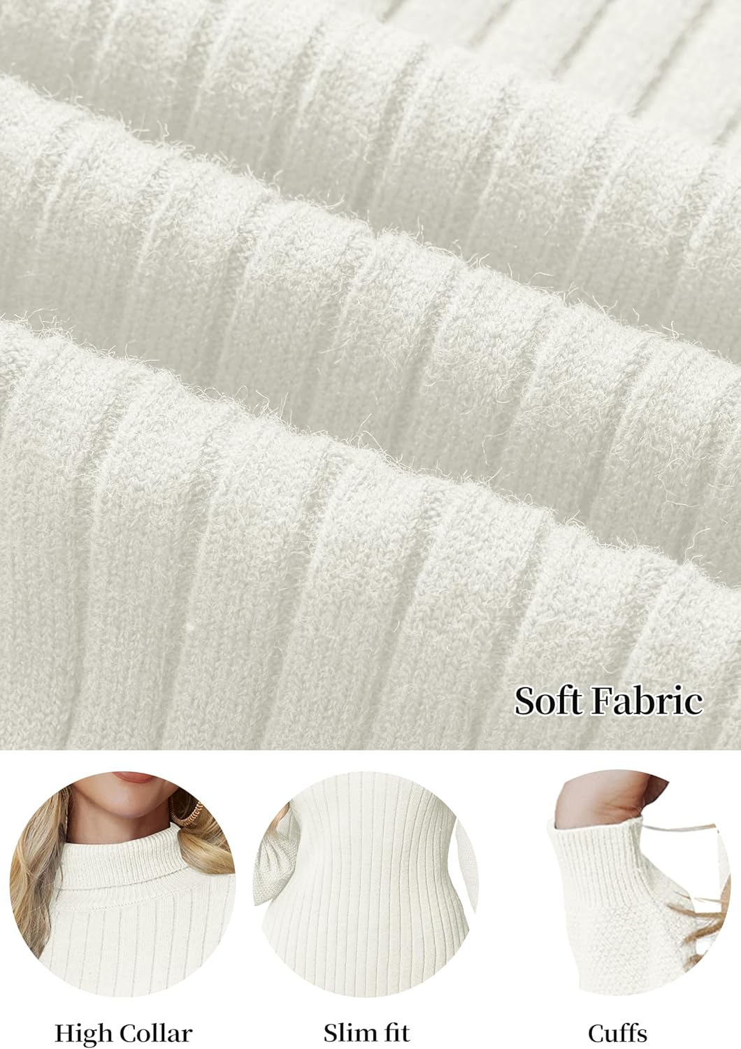 Women's Oversized Sweater Dress Turtleneck Long Sleeve Bodycon 2025 Spring Casual Mini Dress - Image 4