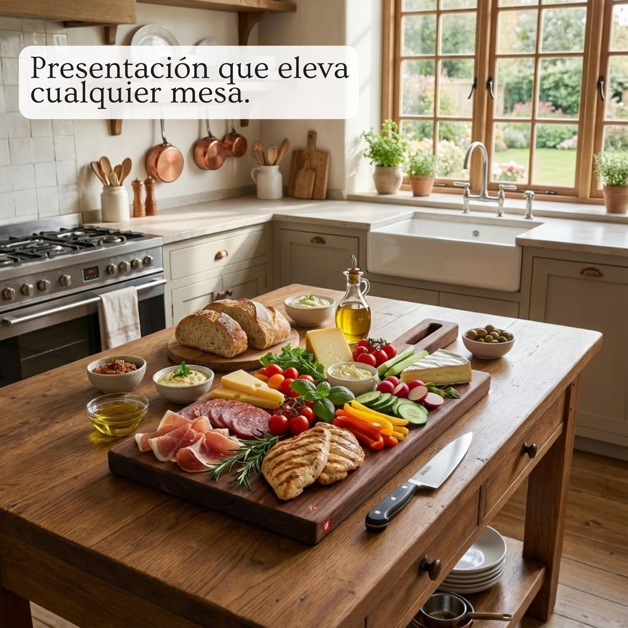 PAVLOVA’S Tabla de Corte y Servicio en Nogal – Artesanía Suiza – 49 × 18 cm – Acabado en Aceite Alimentario – Veta Natural – Para Servir y Cortar – Caja de Regalo – Garantía 10 Años – Edición Limitada