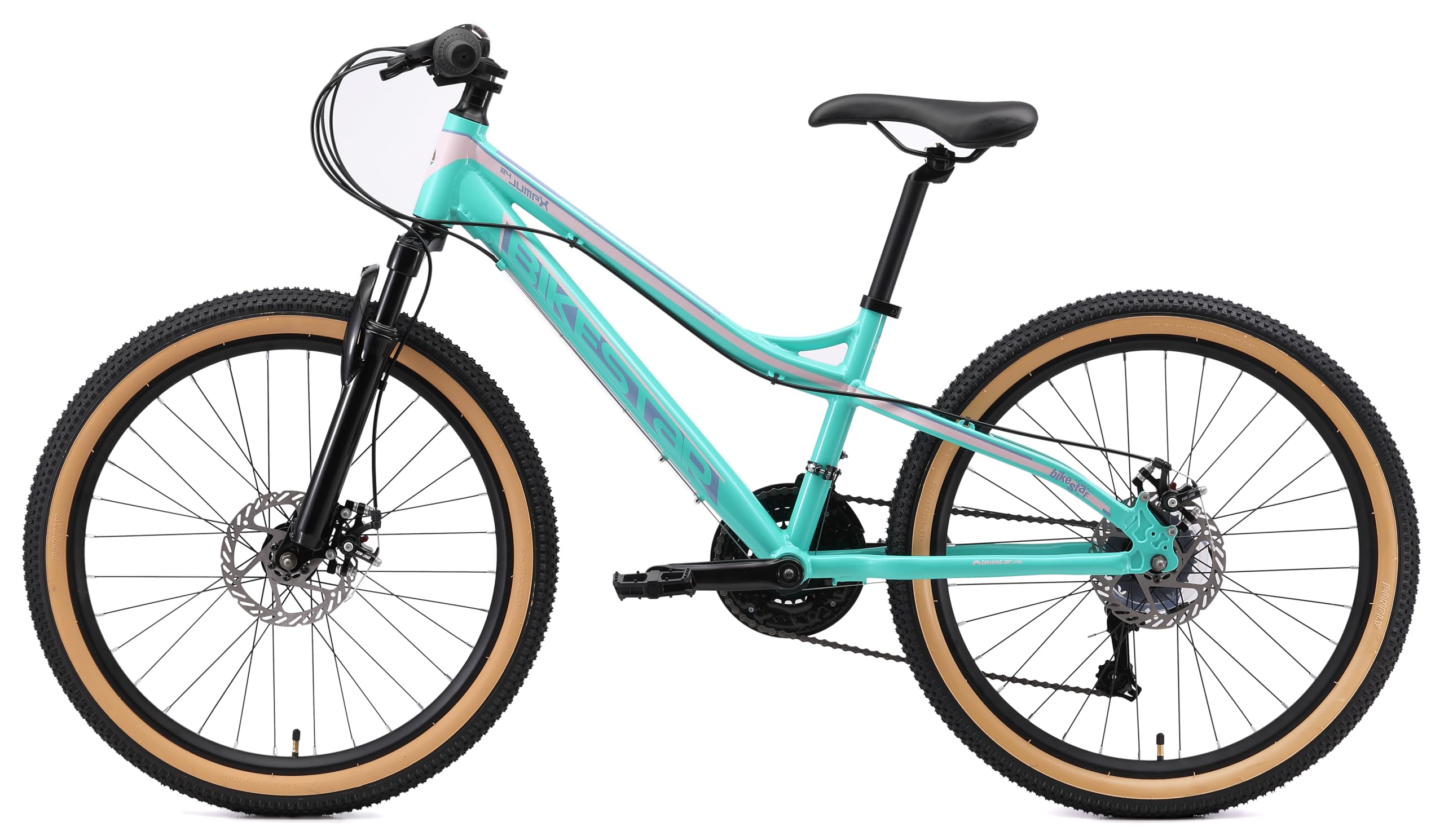 BIKESTAR Alu Mountainbike Jugendfahrrad 24 Zoll ab 9-14 Jahre Hardtail | 21 Gang Shimano Schaltung, Scheibenbremse, Federgabel | Kinder Fahrrad | Risikofrei Testen