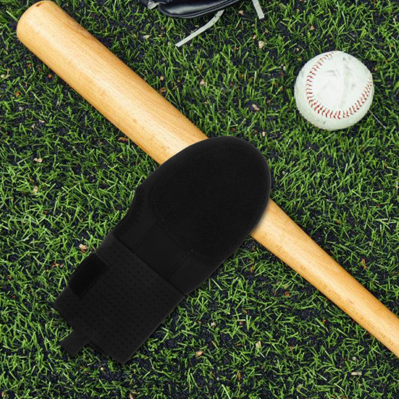 WOONEKY Guante Deslizante para Béisbol Adulto Izquierdo, Diseño de Dedos Descubiertos, Color Negro, Material Resistente Antidesgaste, Protección para Mano Deportiva, Uso en Softbol