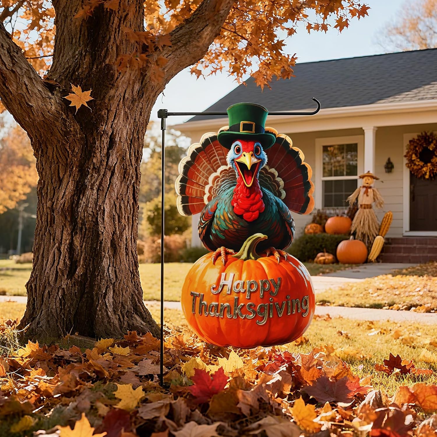 Happy Thanksgiving Garden Flags for Outside - Double Sided 11x19.7 Inch Outdoor Yard Flag, Fall Thanksgiving Turkey Decor for Gardens, Porch,Courtyards, Seasonal Holiday Parties - Image 7