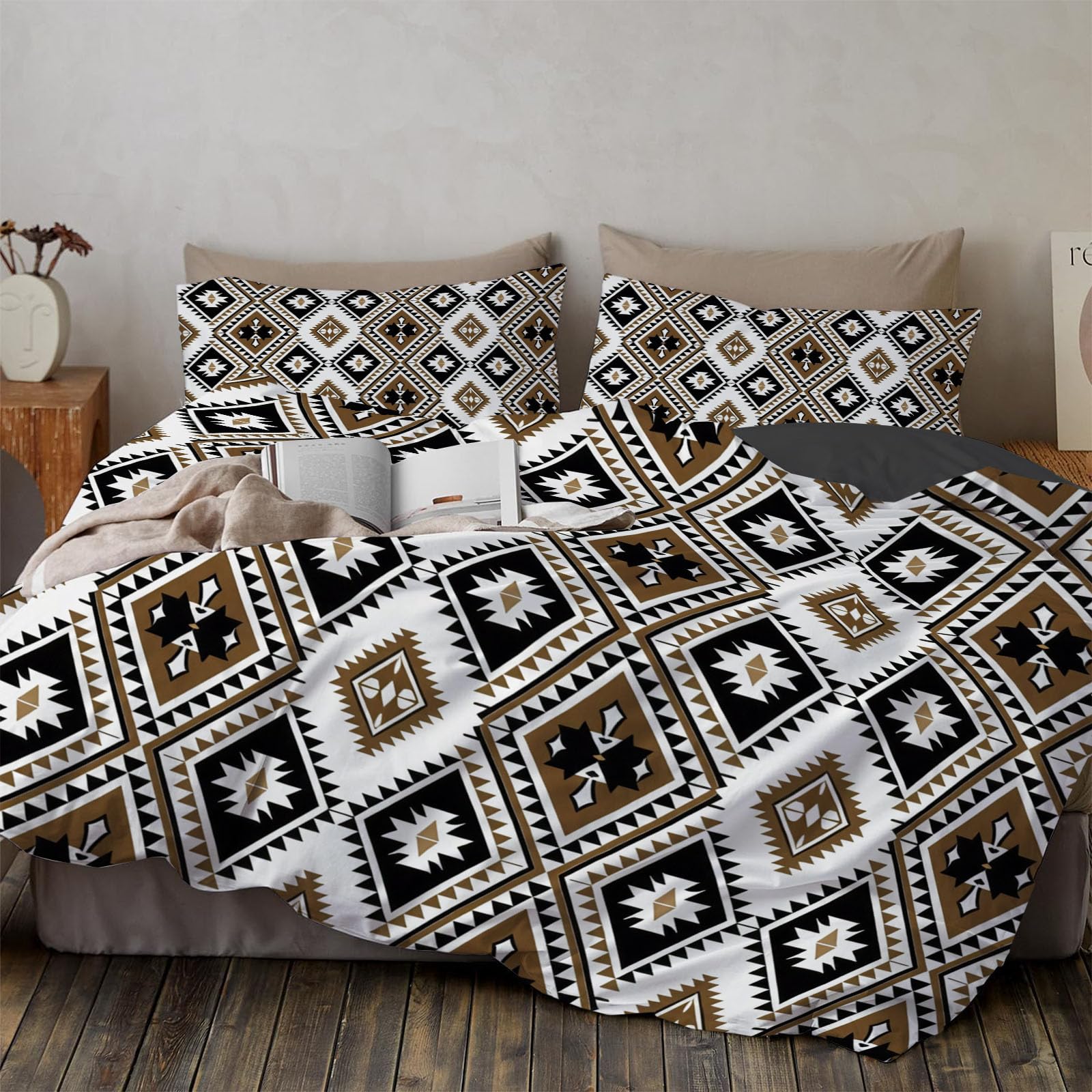 Housse de couette 220x240cm fermeture éclair pour enfiler votre lit facilement