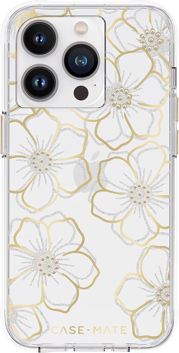 Case-Mate iPhone 14 Pro Case - Floral Gems - With 10ft Drop Protection & Wireless Charging - Luxury Sparkle Rhinestones Case for iPhone 14 Pro - Lightweight, Anti Scratch, Shock Absorbing Materials