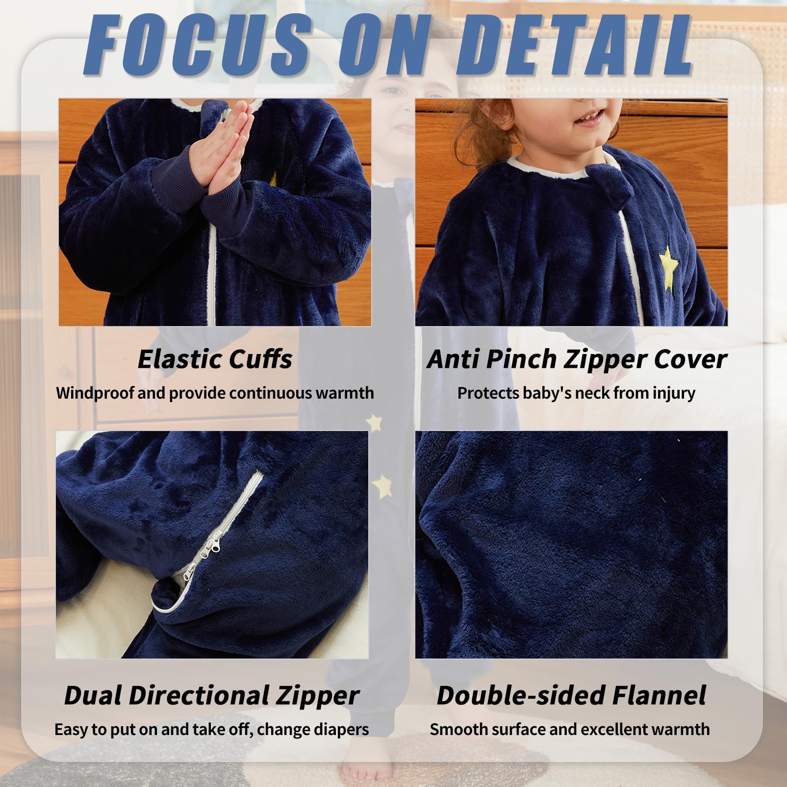 Monstoyo Sacco Nanna con Piedini Bambini Bambina, Invernale Flanella Pigiama Pagliaccetto Neonato, Maniche Lunghe & Gambe Separate Sacco a Pelo Cartone Tuta per Ragazze Ragazzi 0-6 Anni