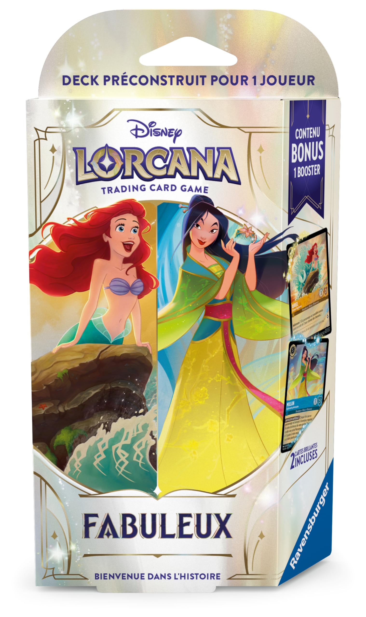 Ravensburger Disney Lorcana TCG Prebuilt Deck for 1 Player Fabulous Ariel & Mulan - Ages 8 and Above