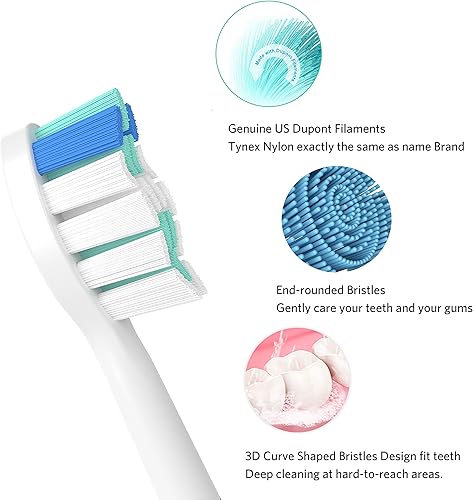 Miniatura 3 de Cabezales de repuesto para Philips Sonicare, cabezal de cepillo de repuesto compatible con cepillo de dientes eléctrico Sonicare, no demasiado duro