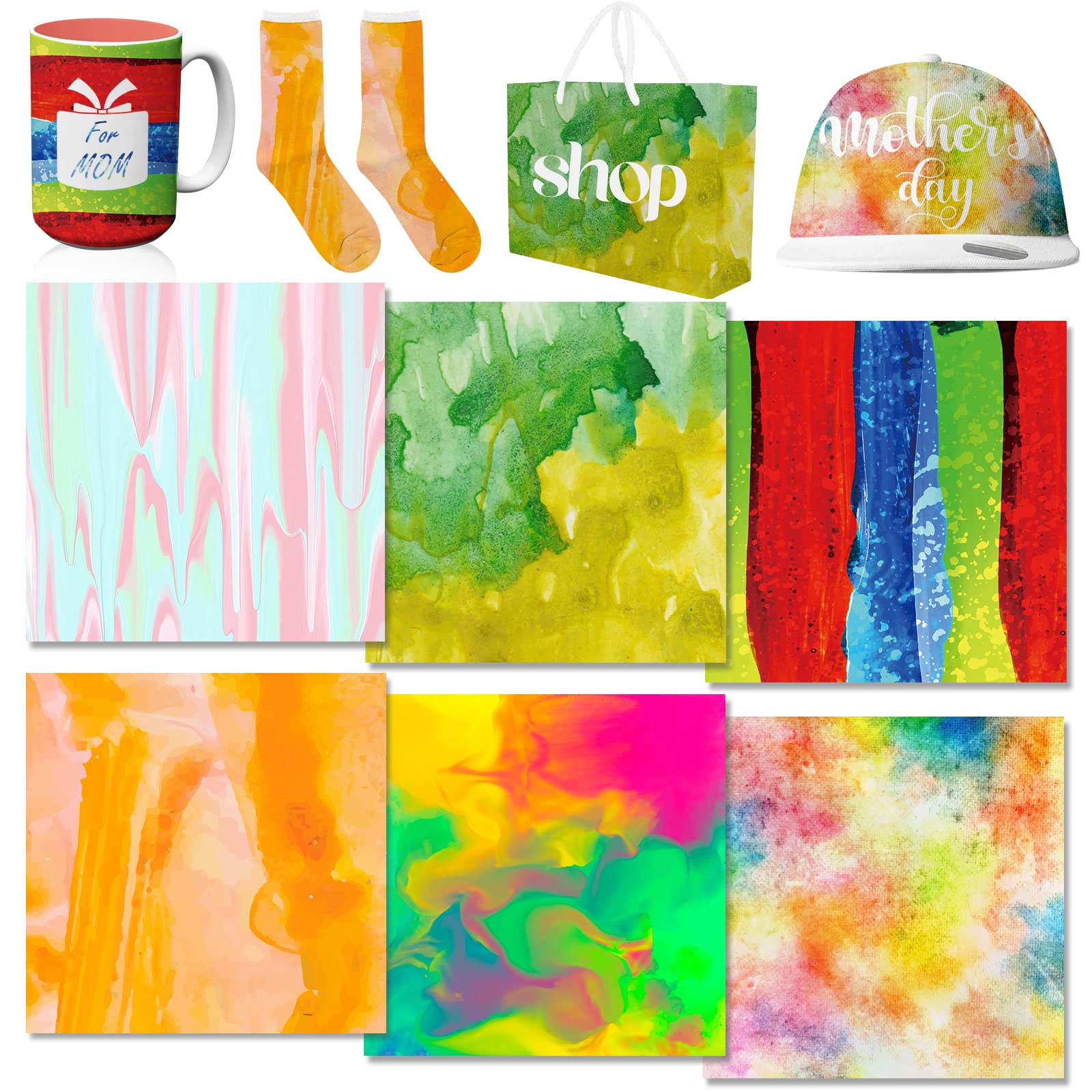 Buy Infusible Ink Transfer Sheets Bundle Rainbow Sky Watercolor Ink