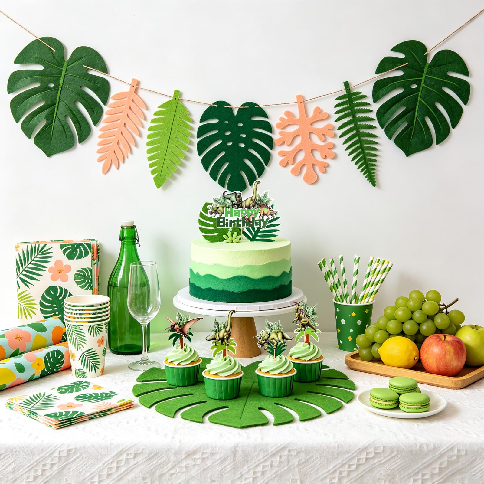 8 Pcs Dinosaur Cake Toppers Set, Dinosaur Cupcake Toppers Animal Cakes Decorations, Suitable for Jungle Dinosaurs Theme Party Boy and Girl Birthday Cakes Decoration — view 7