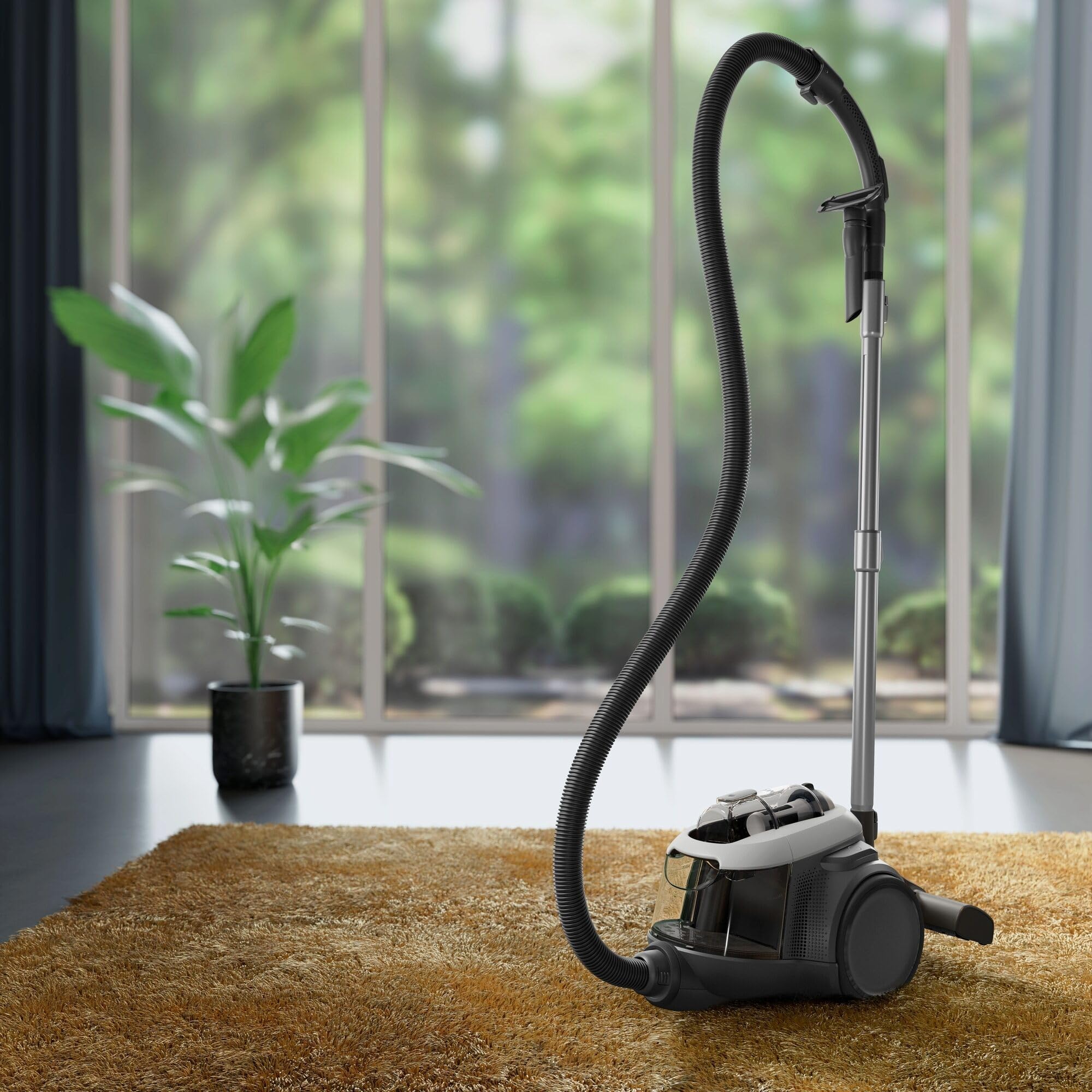 AEG CLEAN 6000 Staubsauger Beutellos, Starke Zyklontechnologie 700 W, AllFloor Bodendüse, 6-stufige Filtration - hygienisch saubere Luft, 1,6 l Staubbehälter, 12 m Aktionsradius, 73 dB, Weiß, AL61C2SW