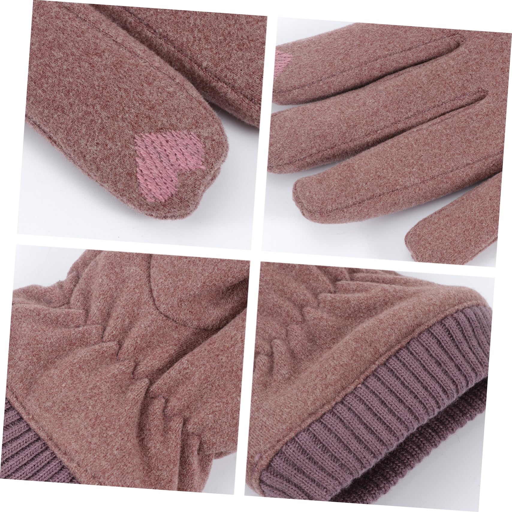 SHERCHPRY 2 Pairs Winter Gloves Double-layer Warm Mitten Soft Material Comfortable for Girls