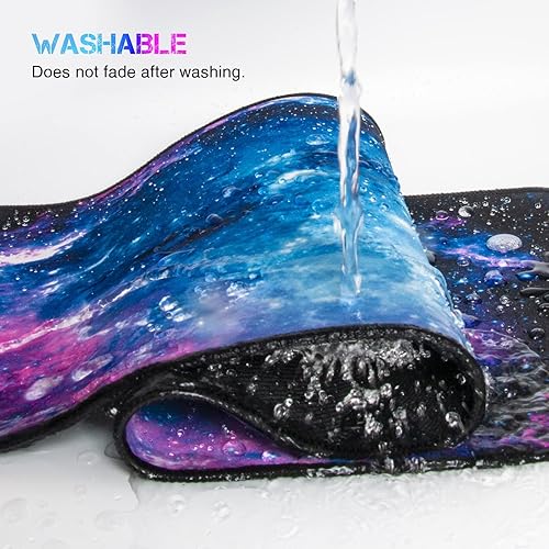 Miniatura 4 de ETZ Alfombrilla de mouse grande para juegos de 31.5 x 11.8 x 0.12 pulgadas, con bordes cosidos, alfombrilla de mouse extendida, base de goma natural