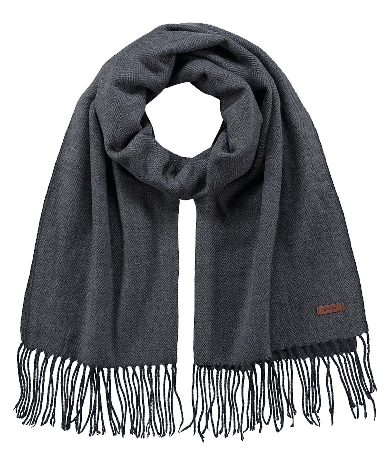 Barts Soho Herringbone Business Scarf Women/Men - fringed fine knit with fringes Winter Autumn-Winter - One Size blue