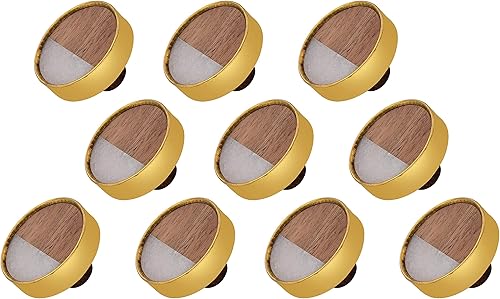 Miniatura 7 de Mascot Hardware Athena - Paquete de 10 perillas para gabinete, 1-35 pulgadas, con efecto de madera y mármol, pomos de cajón para gabinete de cocina,
