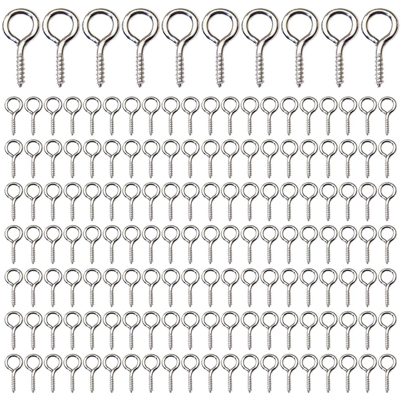 Whispern Cloud 500 Pcs Silver Screw Eye Pins, 10x5mm Mini Eye Hooks Screws for DIY Crafts, Jewelry Making, Resin, Clay, Cork Bottles & Handmade Projects