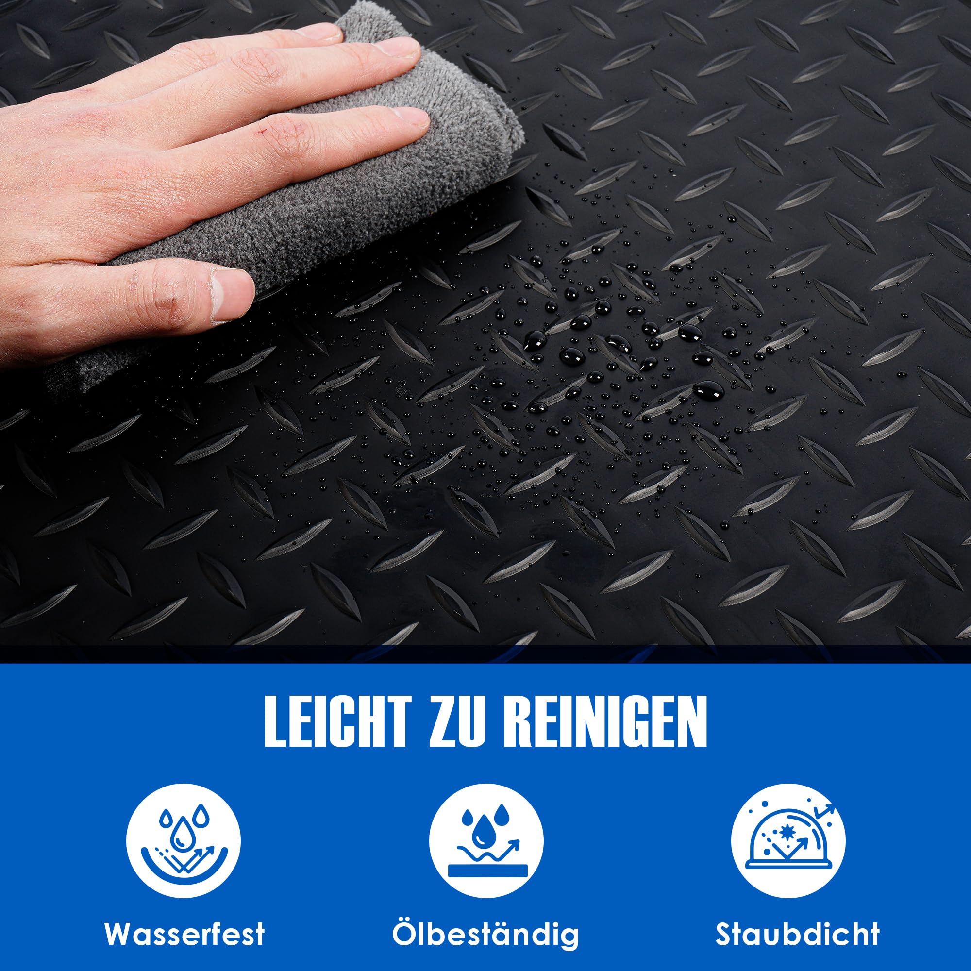 Tappetino anti-stanchezza in PVC, 92 x 152 cm, per scrivania, ergonomico, per postazioni di lavoro in piedi, cucina, officina e nastro di scorrimento (nero)