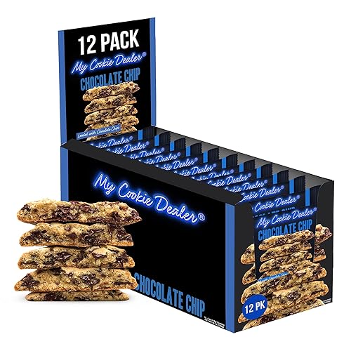 My Cookie Dealer Galletas horneadas suaves, chispas de chocolate (paquete de 12, galletas de 4 onzas), masa tradicional de galletas con chispas de
